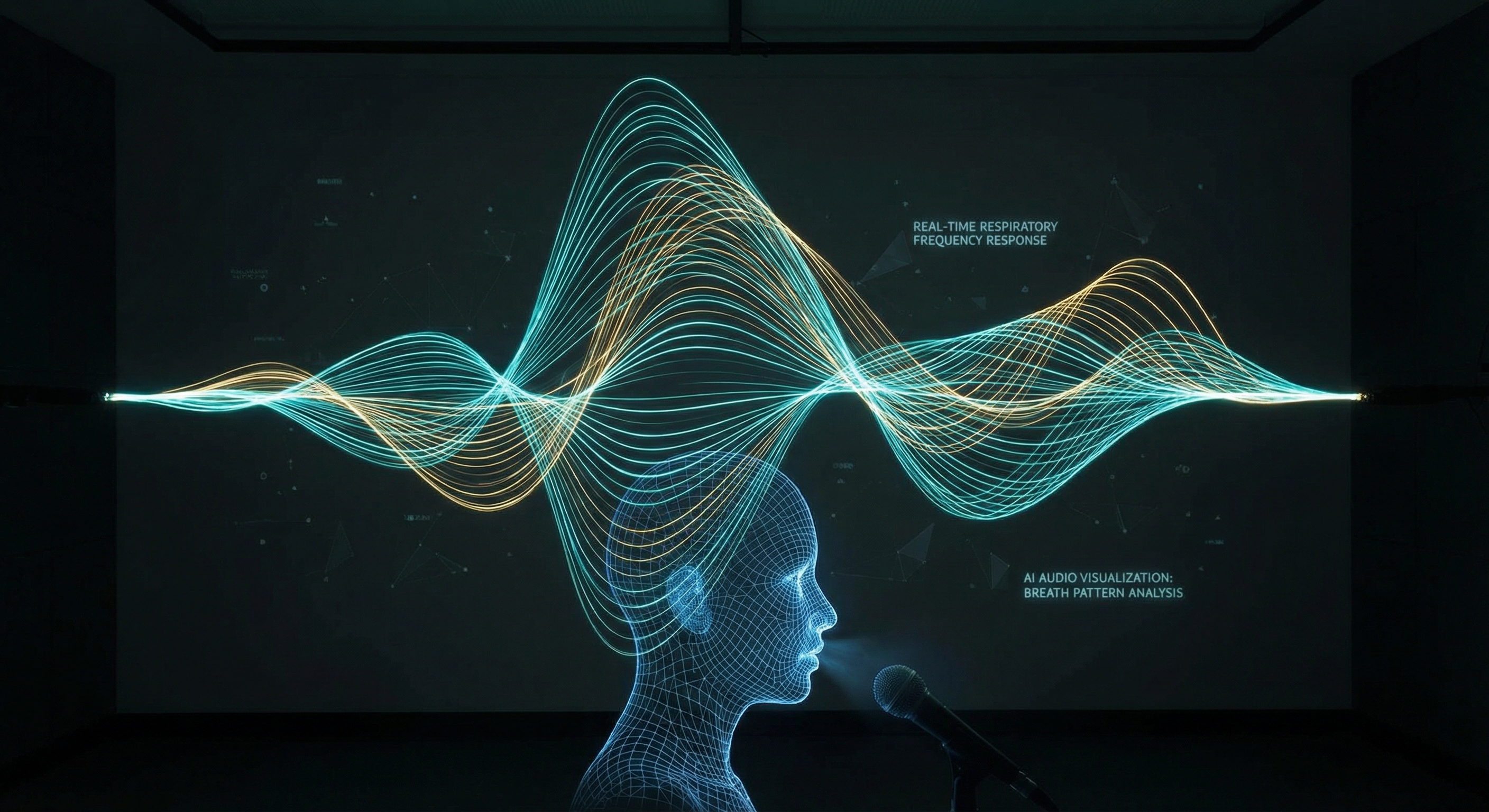 AI-generated soundwaves responding to human breath in real time
